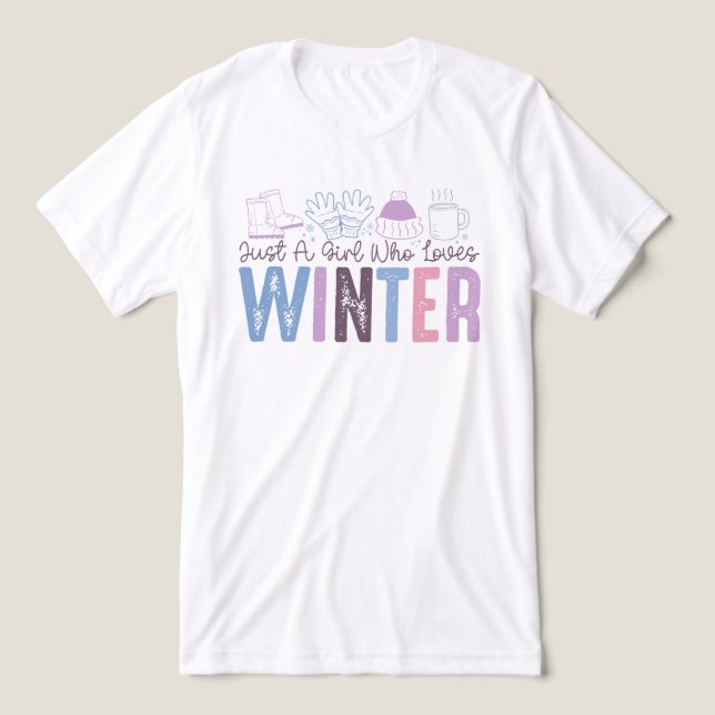 Just a Girl Who Loves Winter Cute Seasonal Design Tri-Blend Shirt (Design Front)