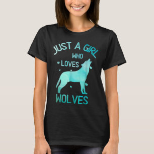 Just A Girl Who Loves Wolves Cute Husky T-Shirt