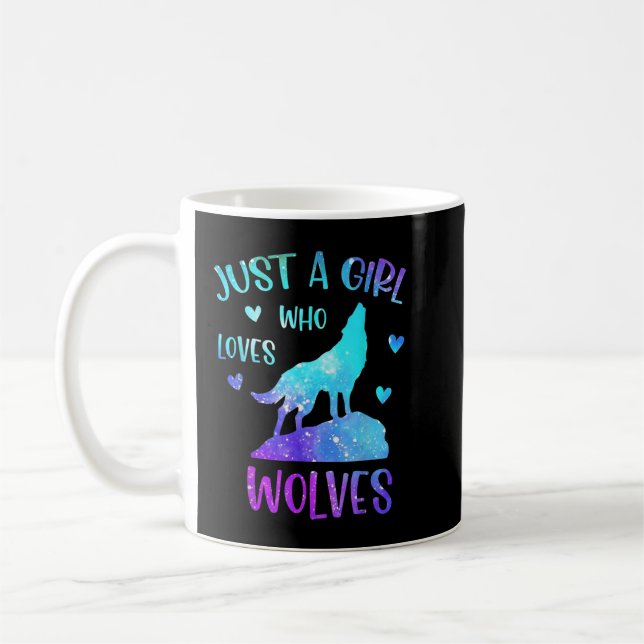 Just A Girl Who Loves Wolves Rainbow Gifts For Wol Coffee Mug (Left)