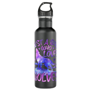 Just a Girl Who Loves wolves Tie Dey Cute wolf lov 710 Ml Water Bottle