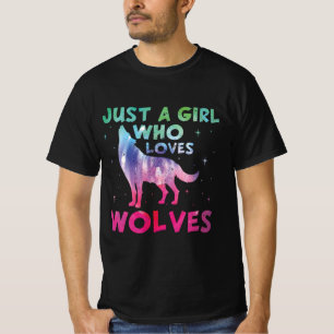 Just A Girl Who Loves Wolves Watercolor T-Shirt