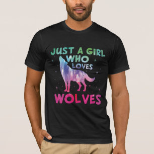 Just A Girl Who Loves Wolves Watercolor T-Shirt