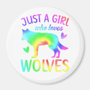 Just A Girl Who Loves Wolves Watercolor,Watercolor Magnet