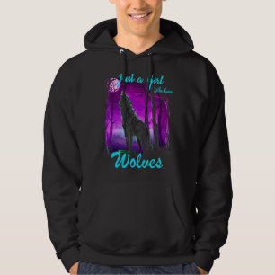 Just A Girl Who Loves Wolves Wolf For Girls Wome Hoodie