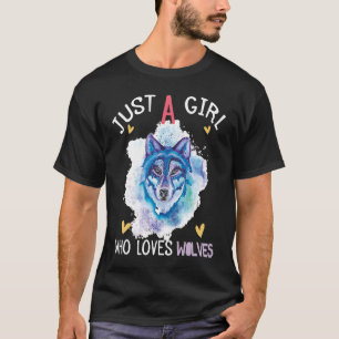 Just a Girl Who Loves Wolves wolf howling Cute Wol T-Shirt