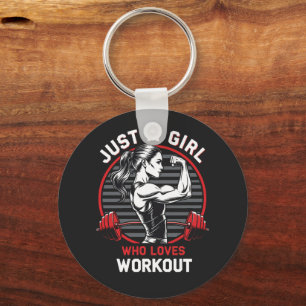 Just a Girl Who Loves Workout Gym T-Shirt Key Ring