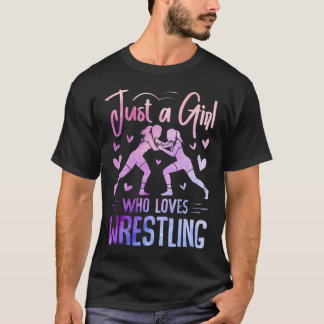 Just A Girl Who Loves Wrestling Submission Mat Spo T-Shirt