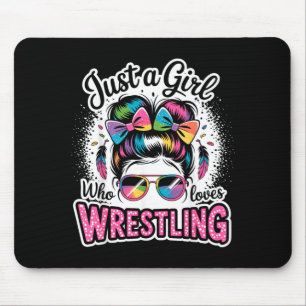Just a Girl Who Loves Wrestling Wrestler Fighter Mouse Pad