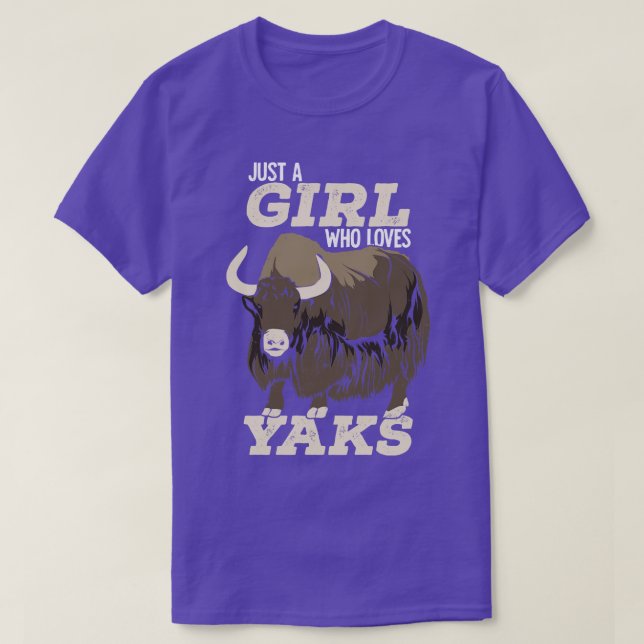 Just A Girl Who Loves Yaks T-Shirt (Design Front)