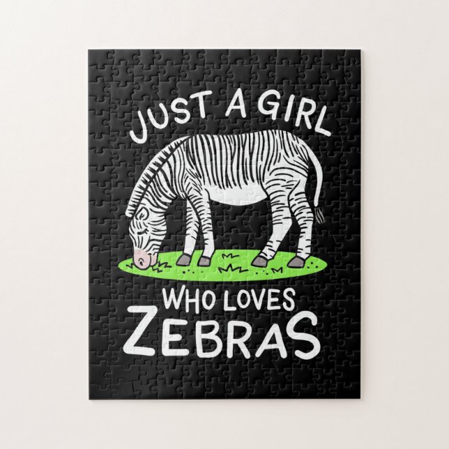 Just A Girl Who Loves Zebras Jigsaw Puzzle (Vertical)