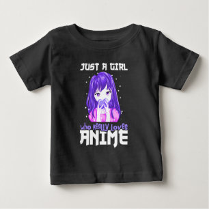 Just A Girl Who Really Loves Anime in Purple Baby T-Shirt