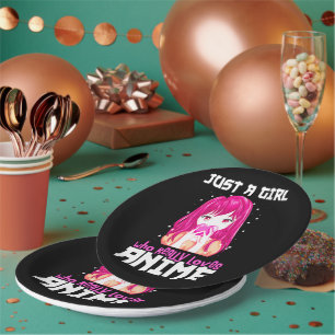 Just A Girl Who Really Loves Anime Paper Plate