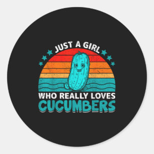 Just A Girl Who Really Loves Cubers Cute Vegetable Classic Round Sticker