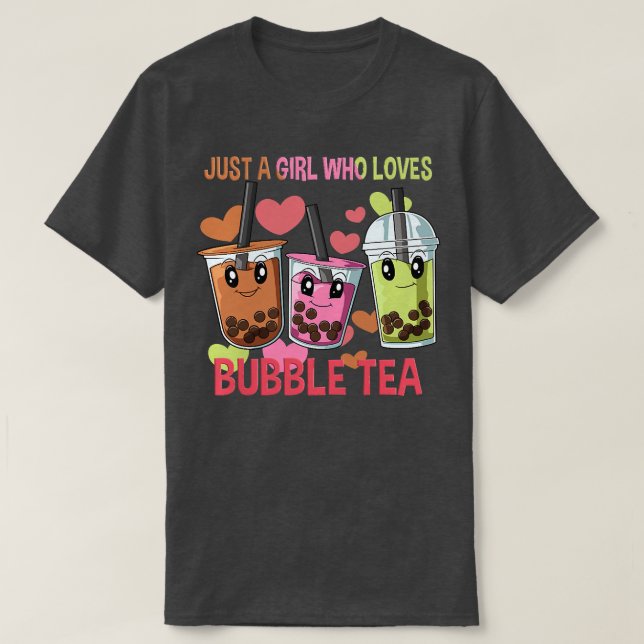 Just A Girls Who Loves Bubble Tea - Funny Boba Tea T-Shirt (Design Front)