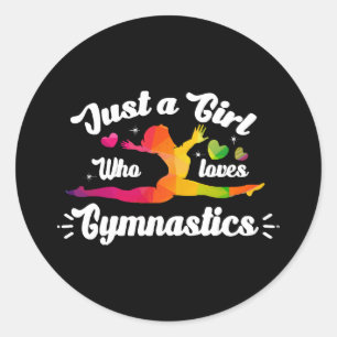 Just A Girls Who Loves Gymnastics Classic Round Sticker