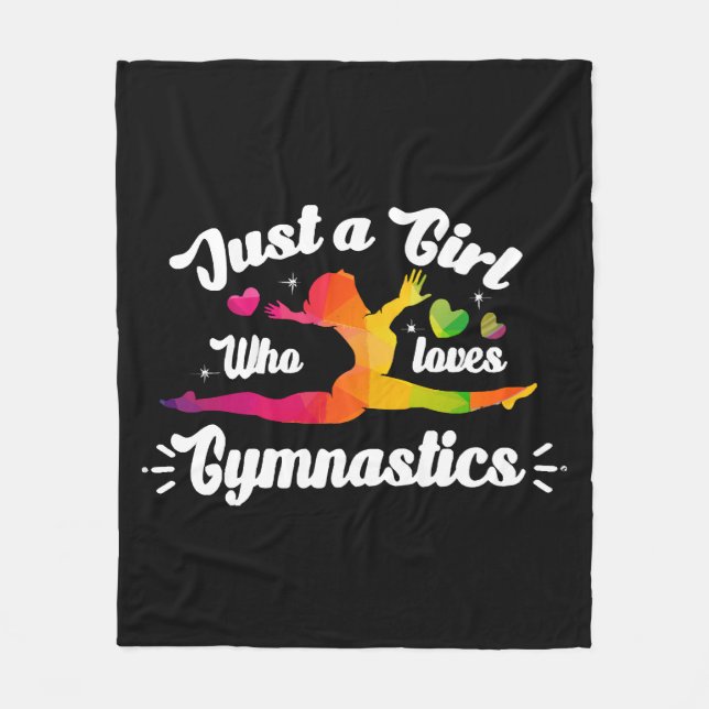 Just A Girls Who Loves Gymnastics Fleece Blanket (Front)