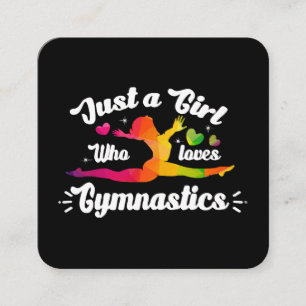 Just A Girls Who Loves Gymnastics Square Business Card