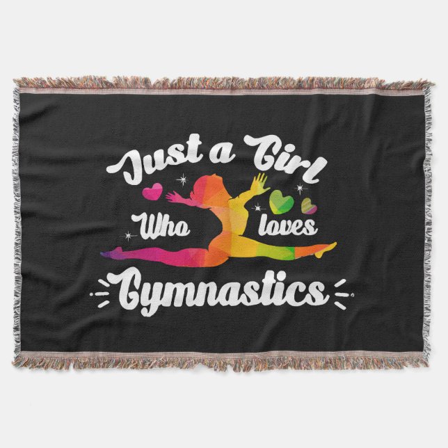 Just A Girls Who Loves Gymnastics Throw Blanket (Front)