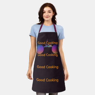 Just A Glance Good Cooking Burgundy Strap Apron