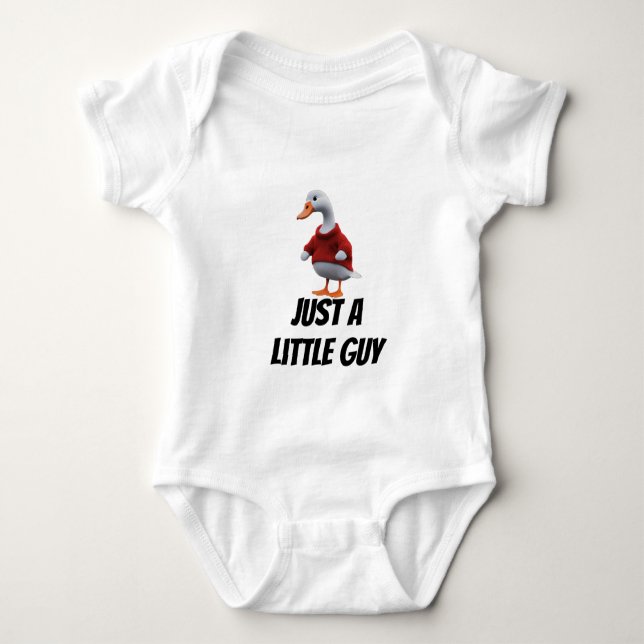 Just a Goose Little Guy Funny Millennial Cartoon  Baby Bodysuit (Front)