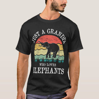 Just A Grandpa Who Loves Elephants Gift T-Shirt