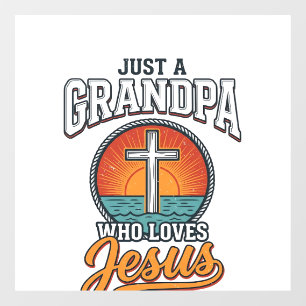 Just A Grandpa Who Loves Jesus Vintage Cross Shirt