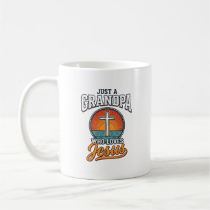 Just A Grandpa Who Loves Jesus Vintage Cross Shirt Coffee Mug