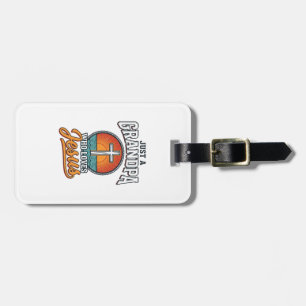 Just A Grandpa Who Loves Jesus Vintage Cross Shirt Luggage Tag