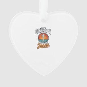 Just A Grandpa Who Loves Jesus Vintage Cross Shirt Ornament