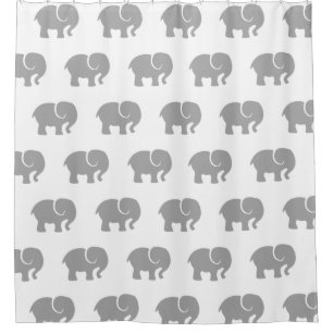 Just a Grey Elephant Pattern Shower Curtain