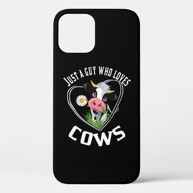 Just a guy who loves cows, cow lover Essential Case-Mate iPhone Case (Back)