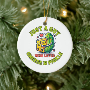 Just a guy who loves pickle ceramic ornament