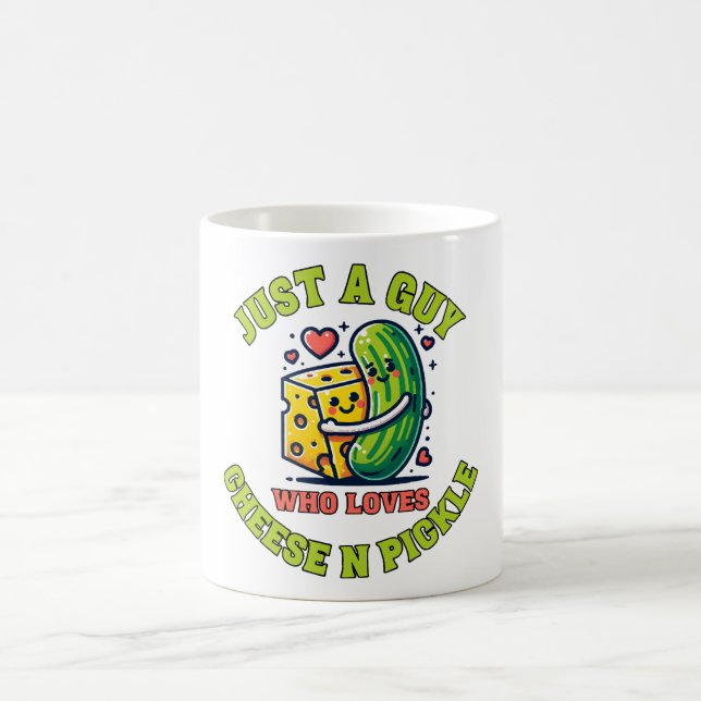 Just a guy who loves pickle coffee mug (Center)