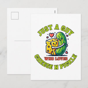 Just a guy who loves pickle holiday postcard