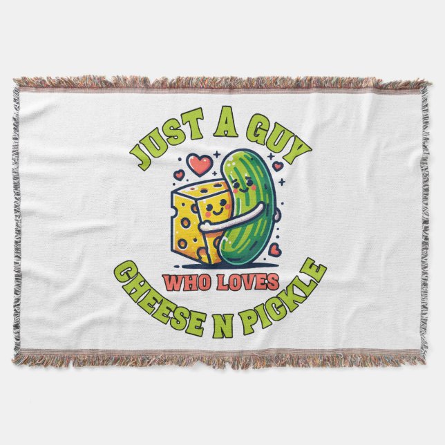 Just a guy who loves pickle throw blanket (Front)