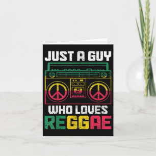 Just A Guy Who Loves Reggae Music Jamaica Vintage Card