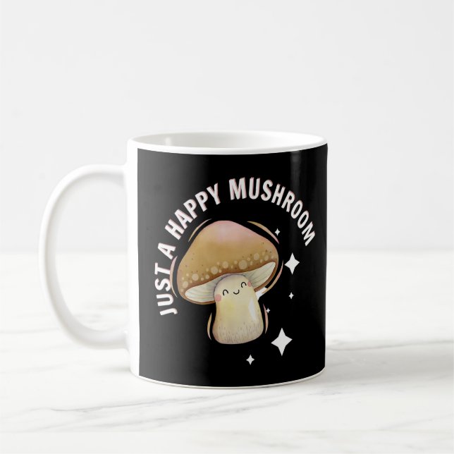 Just A Happy Mushroom Funny Cute Premium  Coffee Mug (Left)