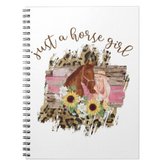 Just a horse girl beautiful floral girly design notebook