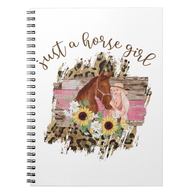 Just a horse girl beautiful floral girly design notebook (Front)
