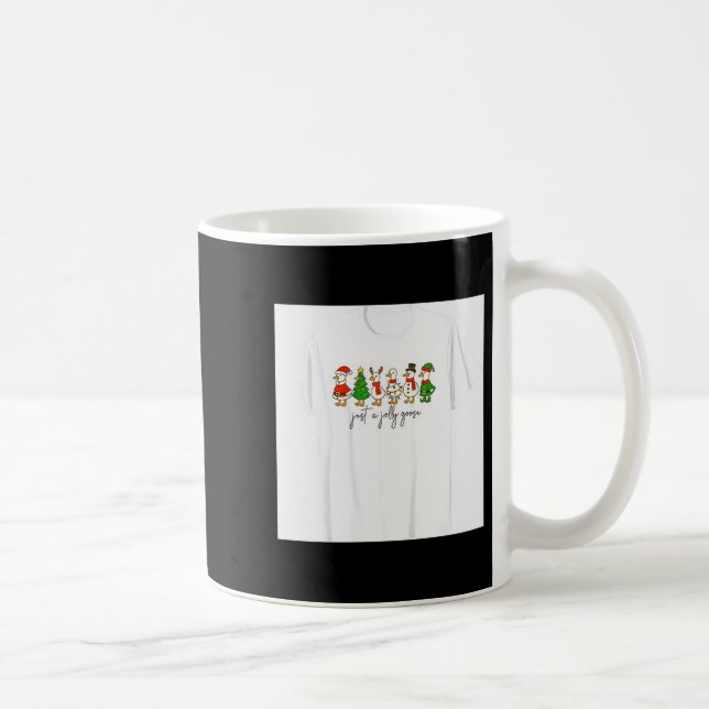 Just A Jolly Cute Goose Funny Merry Goosemas Chris Coffee Mug (Right)