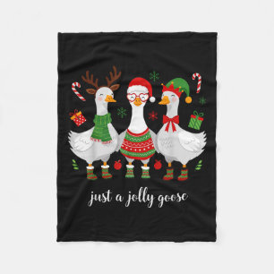 Just A Jolly Goose -christmas Goose - Merry Goosma Fleece Blanket