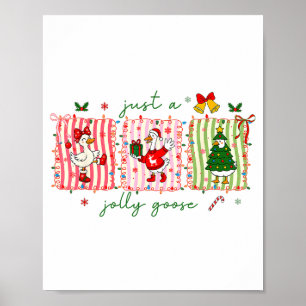 Just A Jolly Goose Christmas Lights Ne Bow Coquett Poster