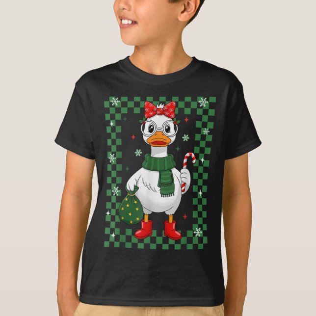 Just A Jolly Goose Christmas Silly Goose Funny Xma T-Shirt (Front)