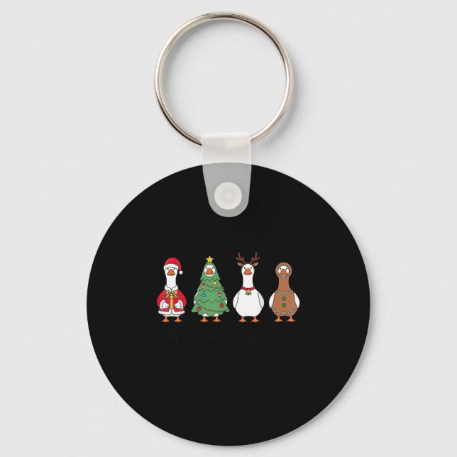 Just A Jolly Goose Christmas Tree Santa Reindeer G Key Ring (Front)