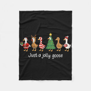 Just A Jolly Goose Funny Christmas For Mens Womans Fleece Blanket