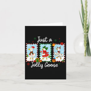 Just A Jolly Goose Funny Goose Santa Reindeer Cute Card