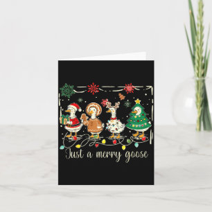 Just A Jolly Goose Funny Silly Goose Santa Christm Card