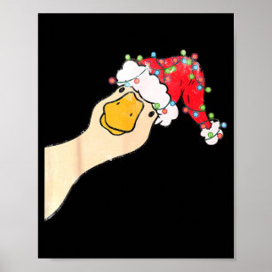 Just A Jolly Goose Funny Silly Goose Santa Christm Poster