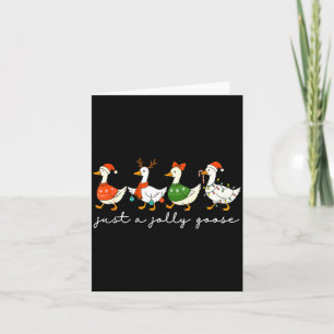 Just A Jolly Goose Santa Christmas Goose Farm Merr Card