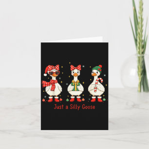 Just A Jolly Goose Santa Cute Bow Christmas Men Wo Card